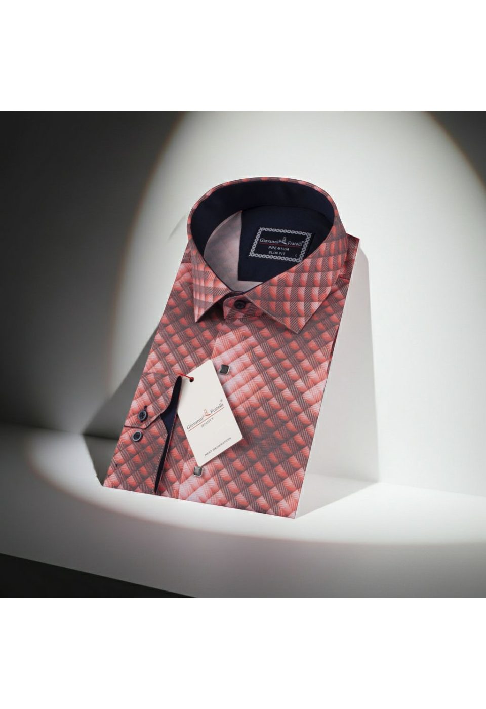 6046 CR DIGITAL 003 Slim Fit Uzun Kol Desenli Dijital Baskılı Erkek Gömlek 3GMK316046003 - Giovanni Fratelli