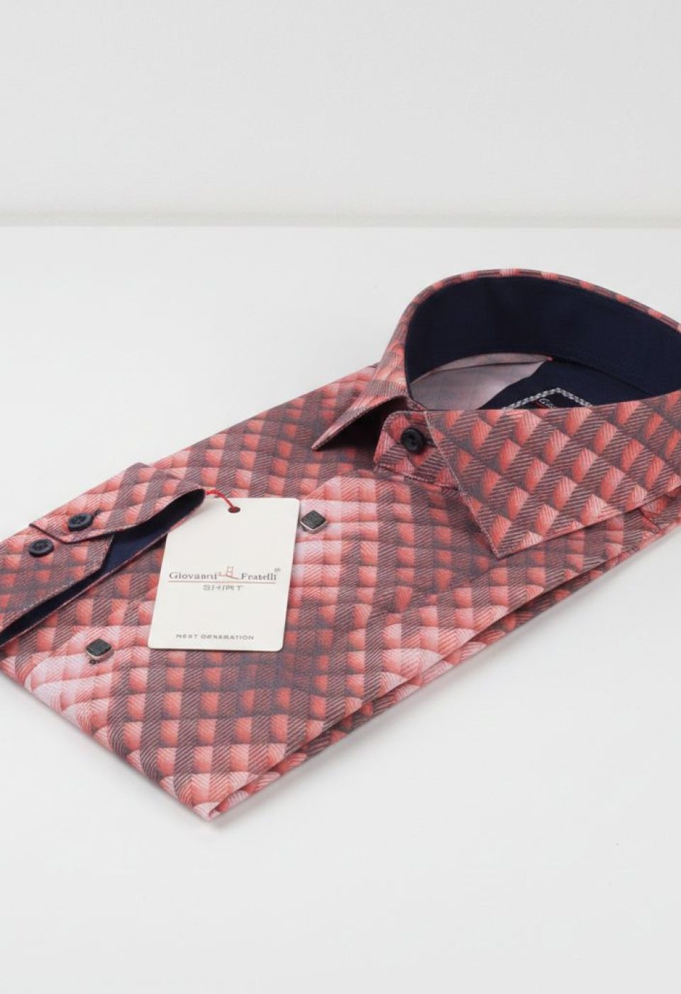 6046 CR DIGITAL 003 Slim Fit Uzun Kol Desenli Dijital Baskılı Erkek Gömlek 3GMK316046003 - Giovanni Fratelli
