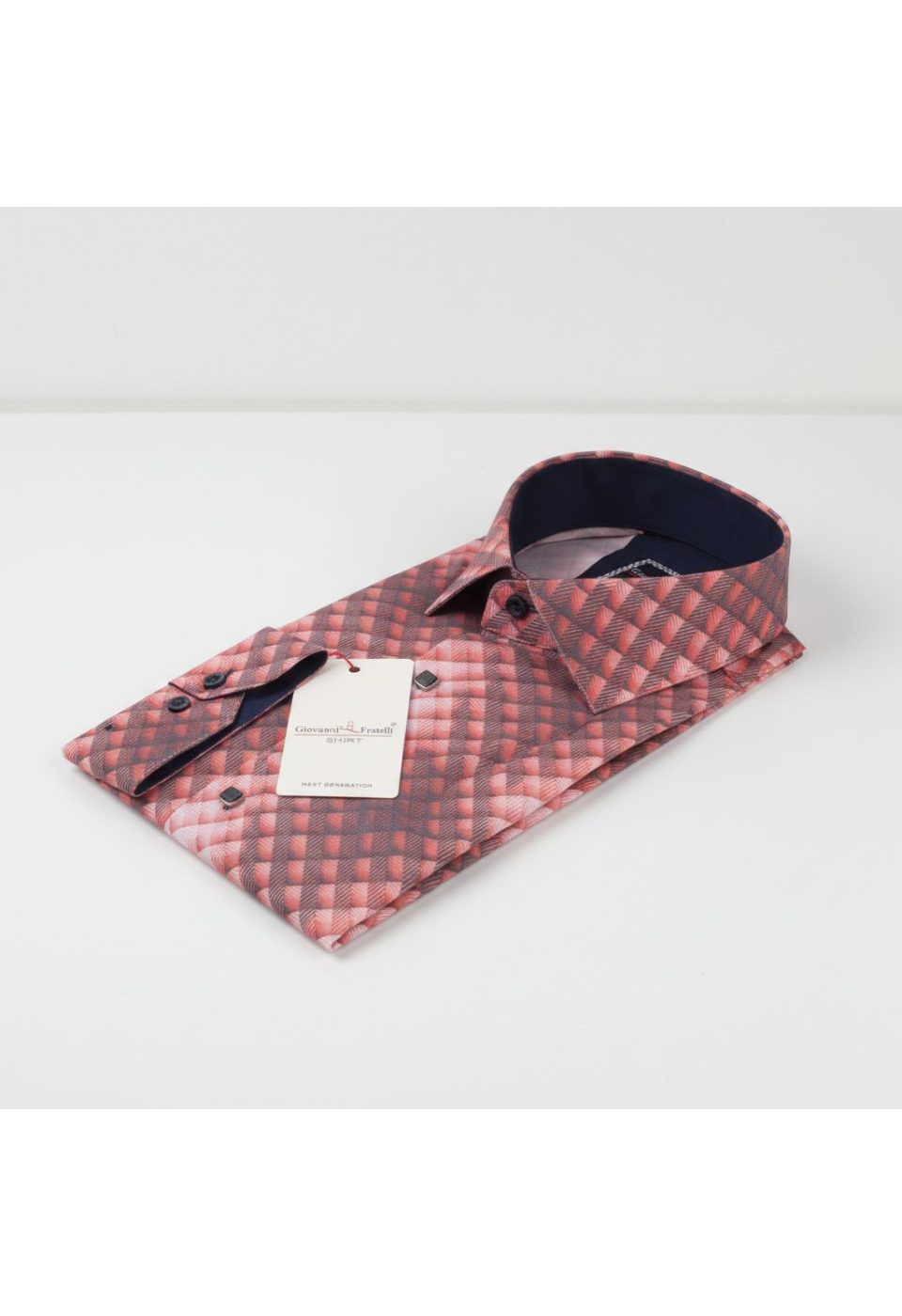 6046 CR DIGITAL 003 Slim Fit Uzun Kol Desenli Dijital Baskılı Erkek Gömlek 3GMK316046003 - Giovanni Fratelli