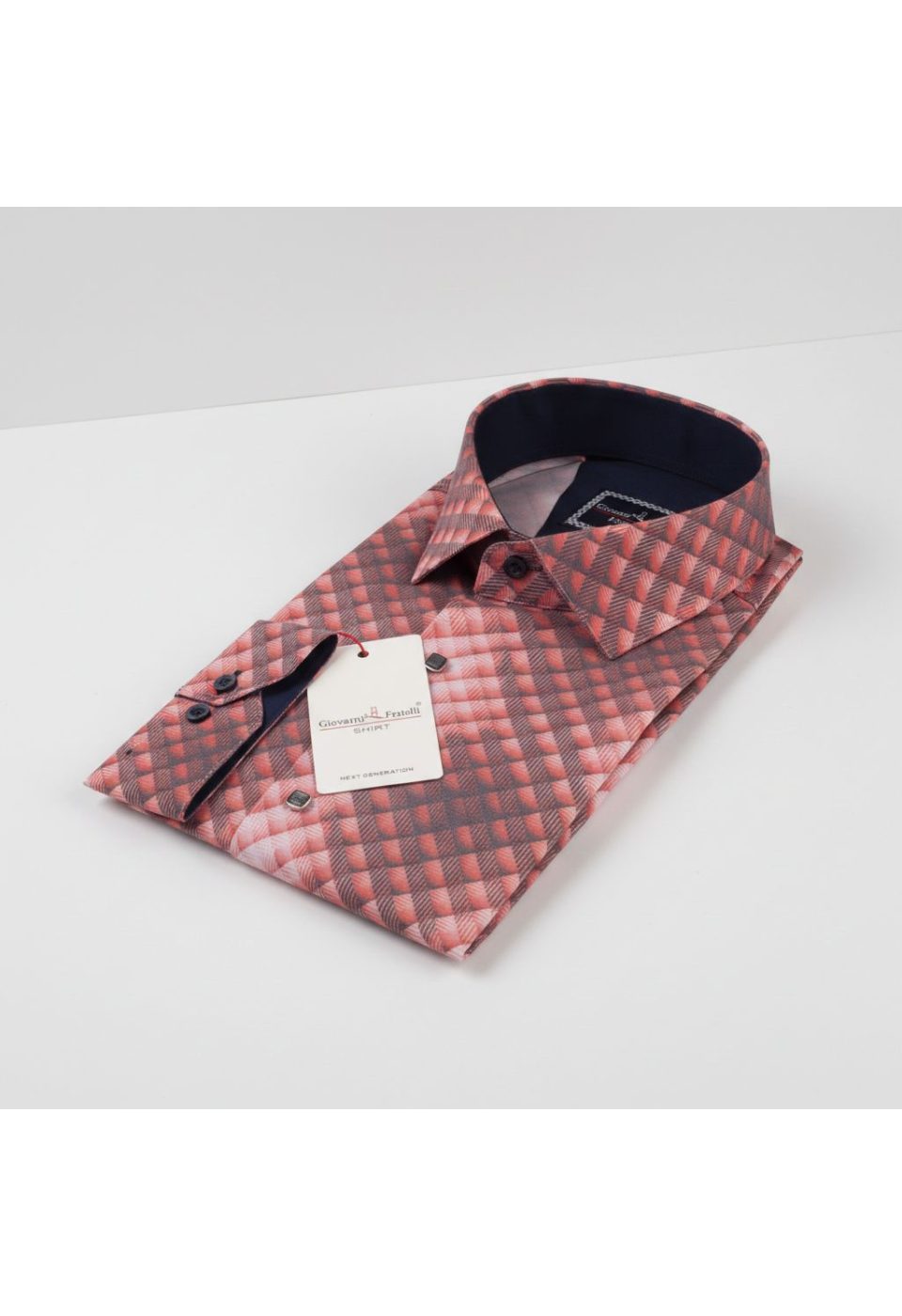 6046 CR DIGITAL 003 Slim Fit Uzun Kol Desenli Dijital Baskılı Erkek Gömlek 3GMK316046003 - Giovanni Fratelli