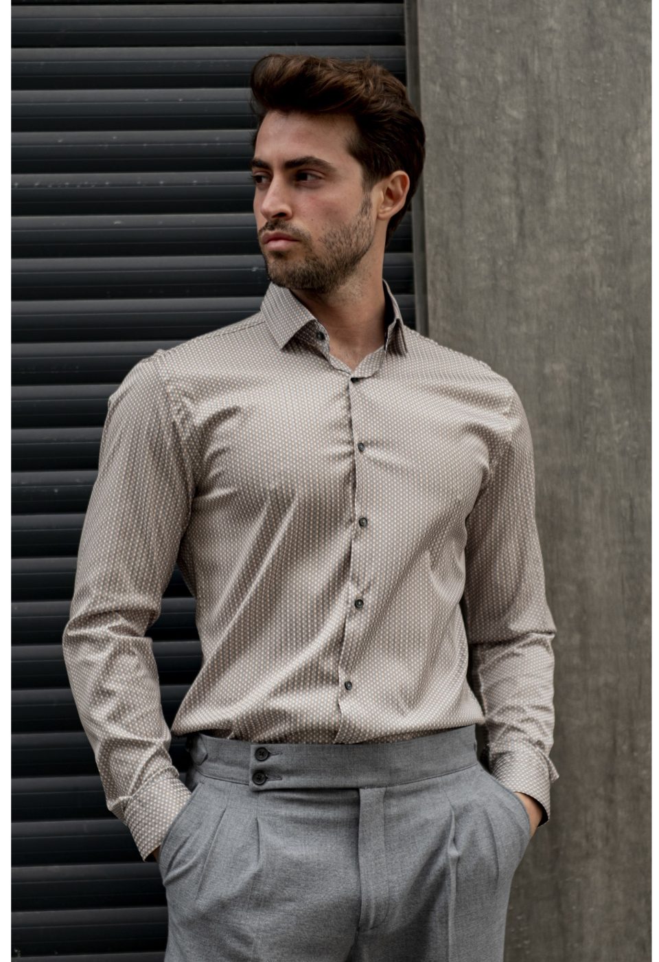 Slim Fit Uzun Kol Desenli Dijital Baskılı Erkek Gömlek 3GMK316048004 - Giovanni Fratelli