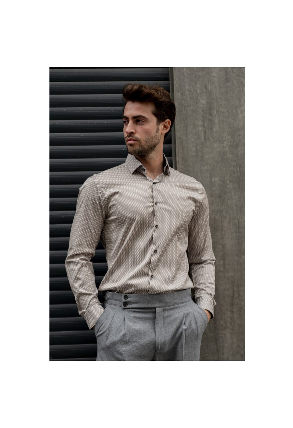 Slim Fit Uzun Kol Desenli Dijital Baskılı Erkek Gömlek 3GMK316048004 - Giovanni Fratelli