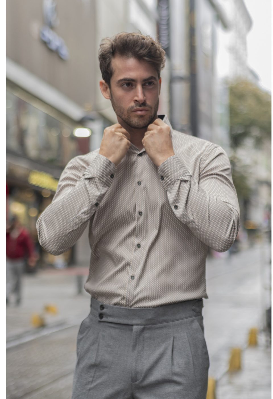 Slim Fit Uzun Kol Desenli Dijital Baskılı Erkek Gömlek 3GMK316048004 - Giovanni Fratelli