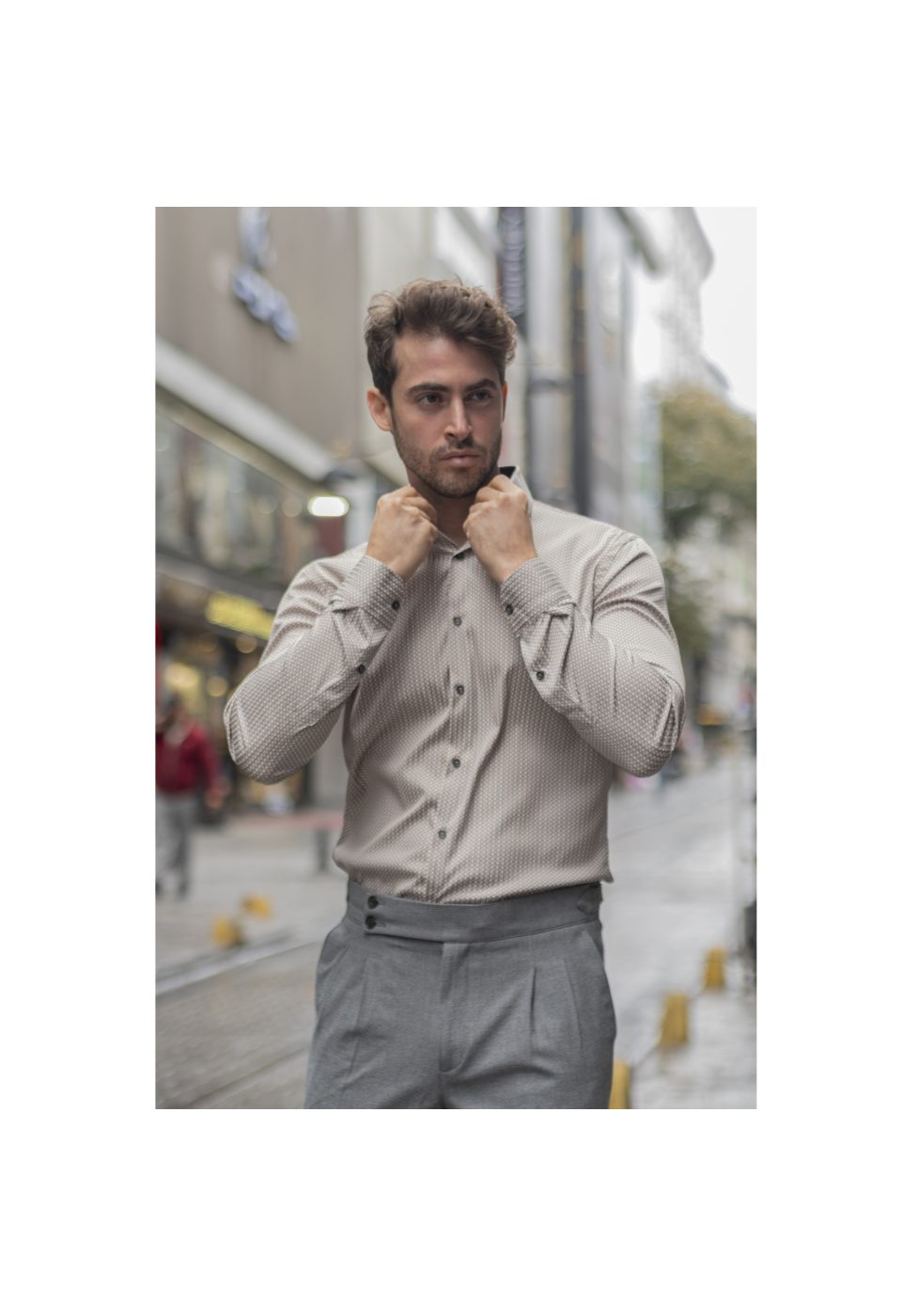 Slim Fit Uzun Kol Desenli Dijital Baskılı Erkek Gömlek 3GMK316048004 - Giovanni Fratelli
