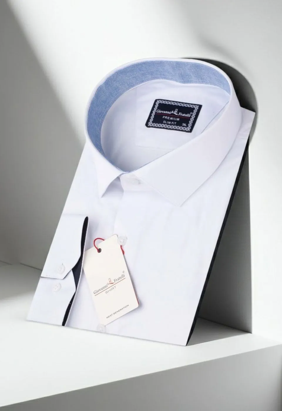 Büyük Beden Slim Fit Uzun Kol Düz Renk Saten Erkek Gömlek 4GMK316051001 - Giovanni Fratelli