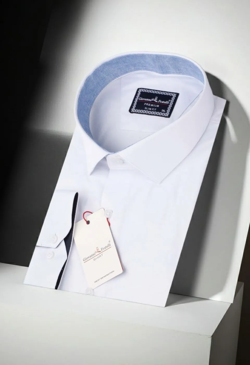 Büyük Beden Slim Fit Uzun Kol Düz Renk Saten Erkek Gömlek 4GMK316051001 - Giovanni Fratelli