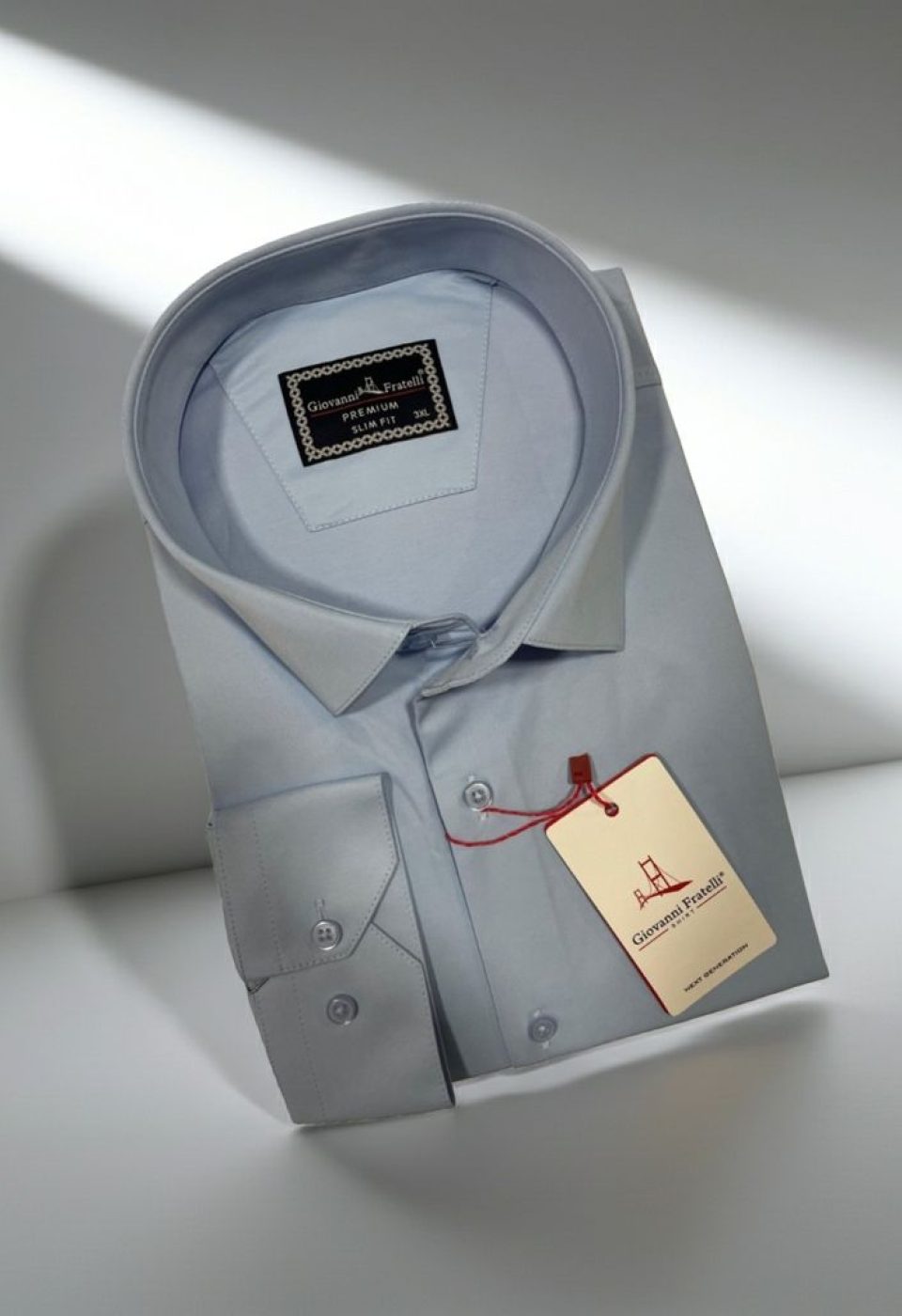 Büyük Beden Slim Fit Uzun Kol Düz Renk Saten Erkek Gömlek 4GMK316051002
