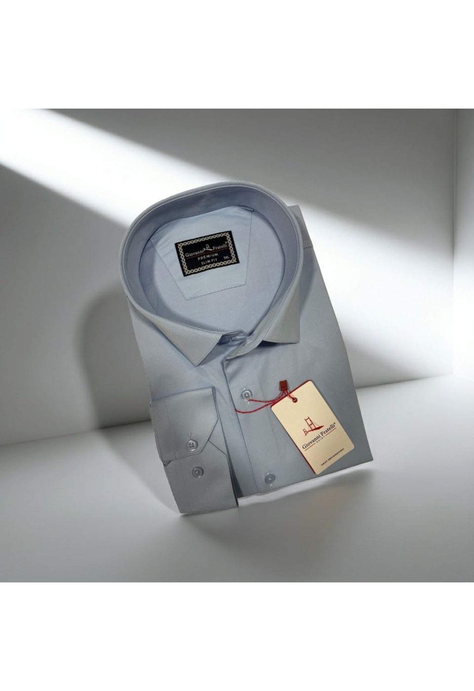 Büyük Beden Slim Fit Uzun Kol Düz Renk Saten Erkek Gömlek 4GMK316051002 - Giovanni Fratelli