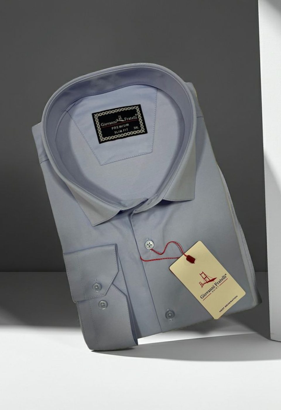 Büyük Beden Slim Fit Uzun Kol Düz Renk Saten Erkek Gömlek 4GMK316051003