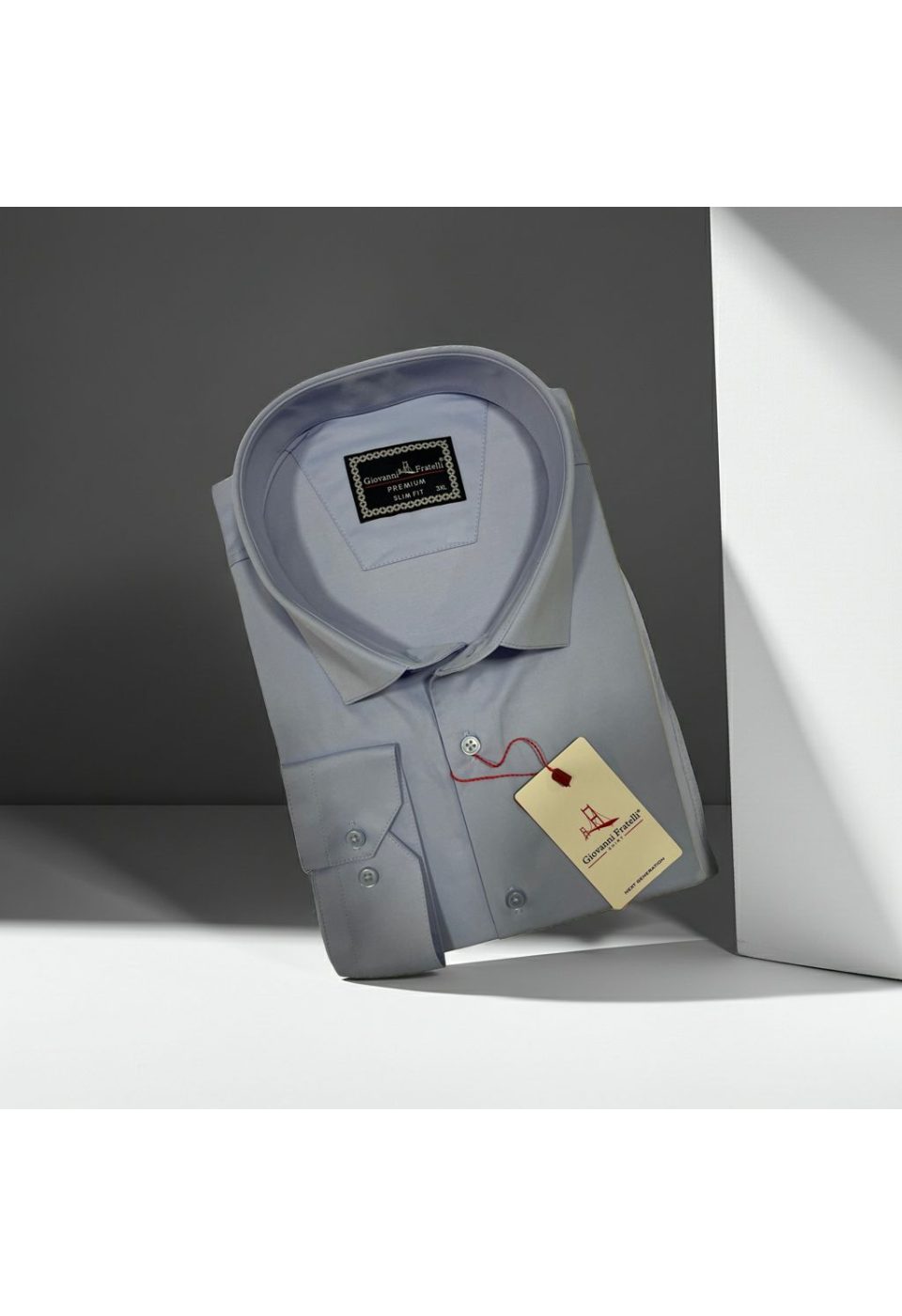 Büyük Beden Slim Fit Uzun Kol Düz Renk Saten Erkek Gömlek 4GMK316051003 - Giovanni Fratelli