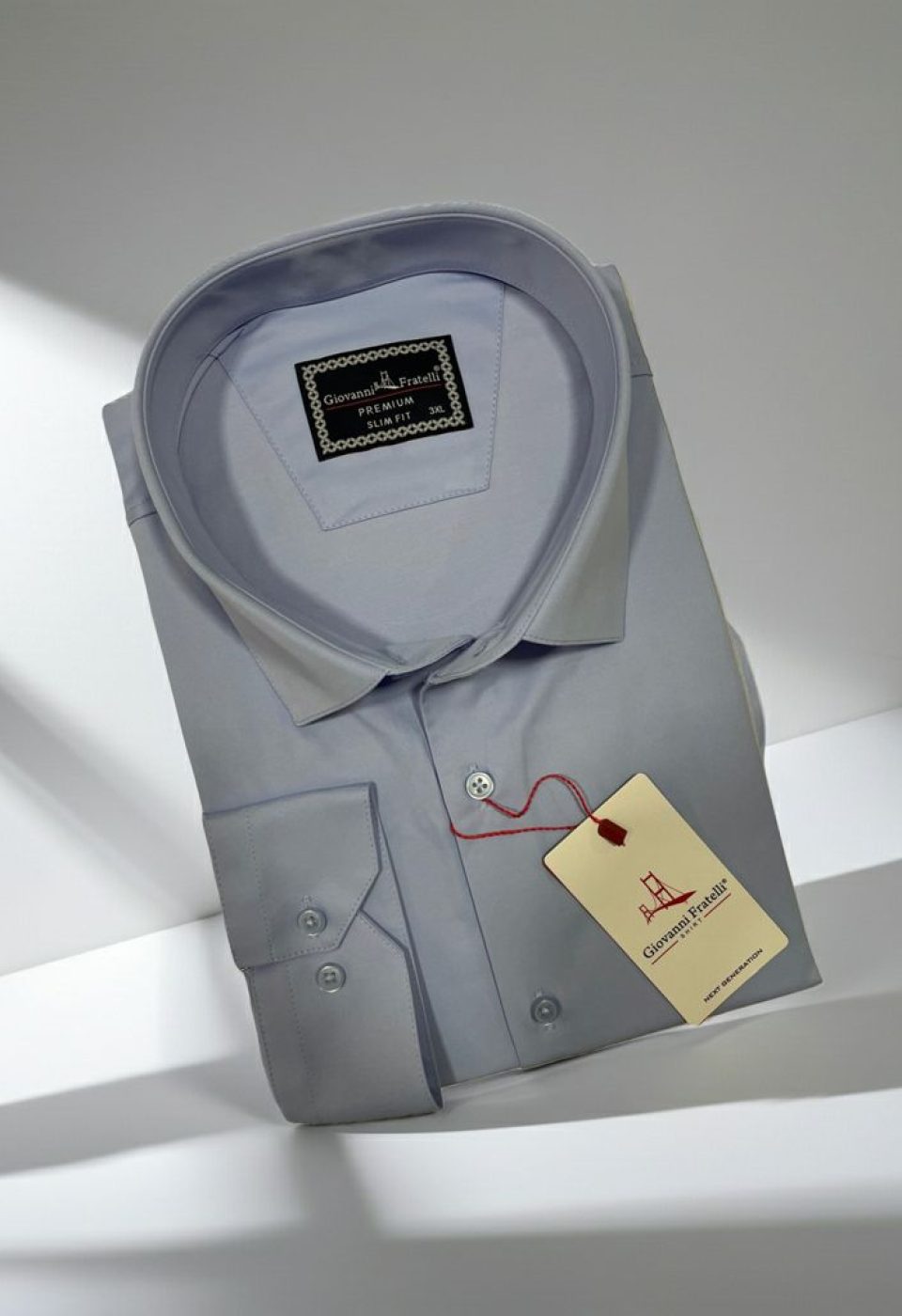 Büyük Beden Slim Fit Uzun Kol Düz Renk Saten Erkek Gömlek 4GMK316051003