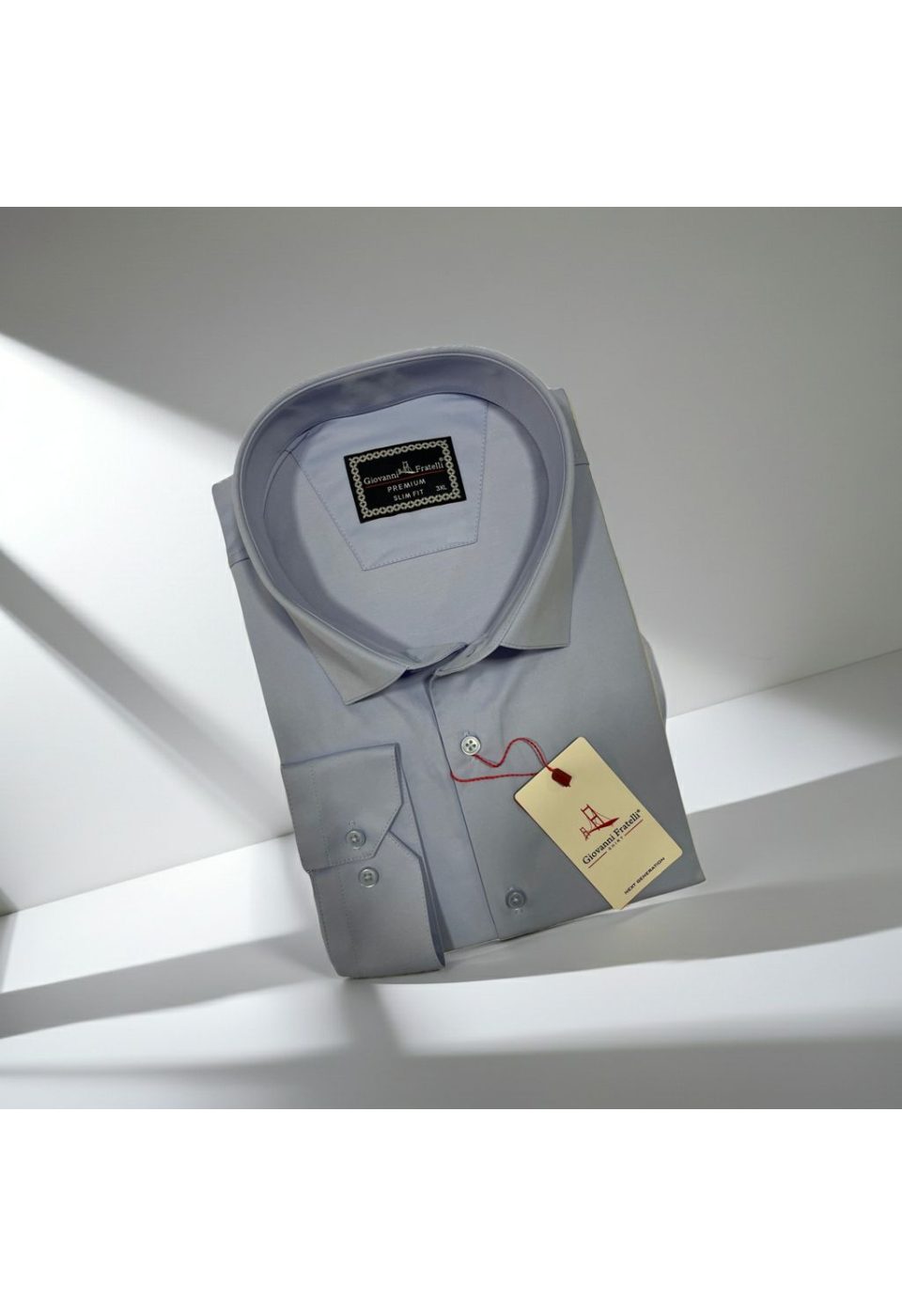 Büyük Beden Slim Fit Uzun Kol Düz Renk Saten Erkek Gömlek 4GMK316051003 - Giovanni Fratelli