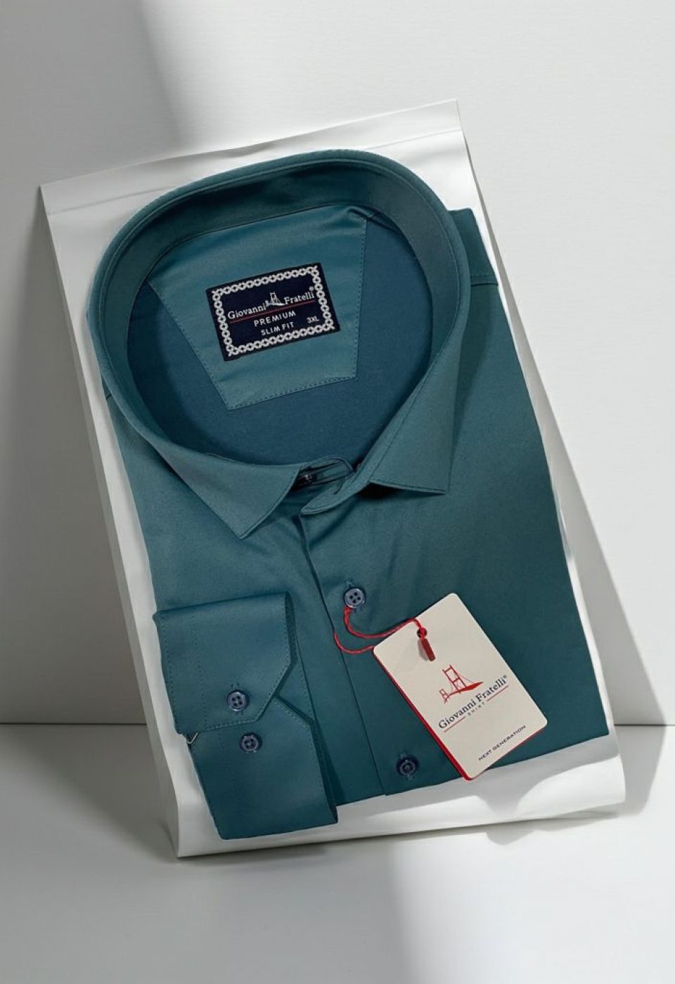 Büyük Beden Slim Fit Uzun Kol Düz Renk Saten Erkek Gömlek 4GMK316051004