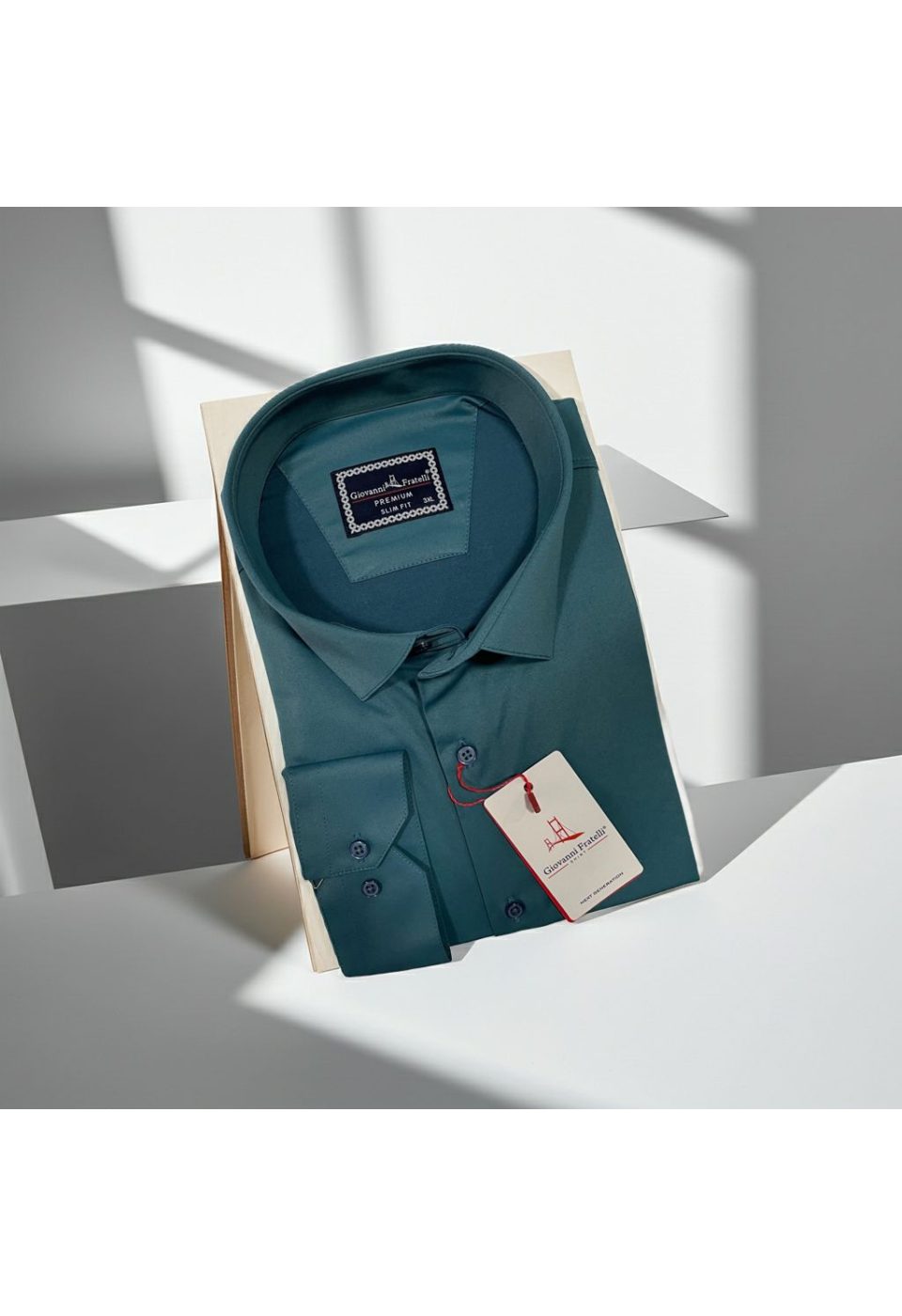 Büyük Beden Slim Fit Uzun Kol Düz Renk Saten Erkek Gömlek 4GMK316051004 - Giovanni Fratelli
