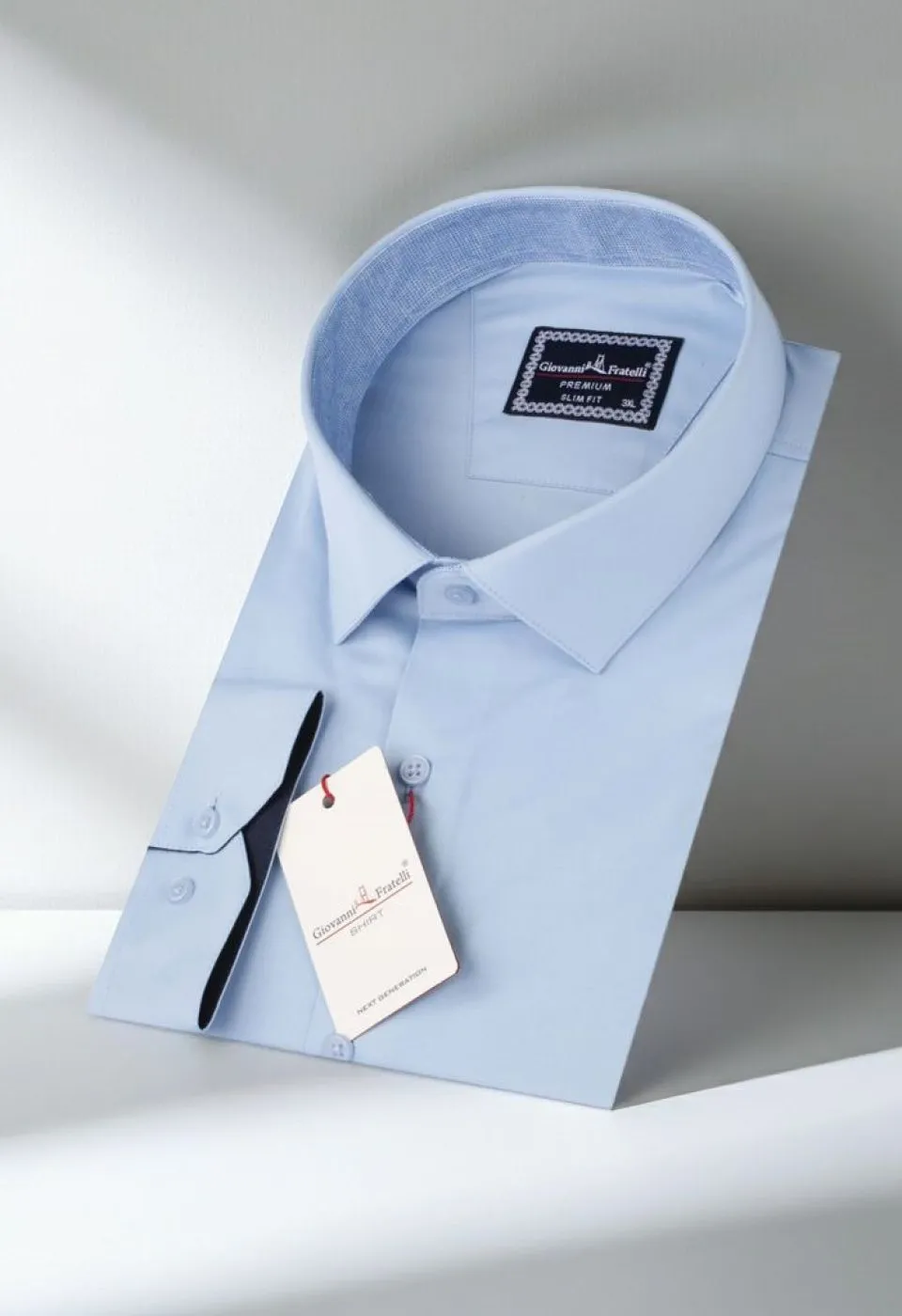 Büyük Beden Slim Fit Uzun Kol Düz Renk Saten Erkek Gömlek 4GMK316051005