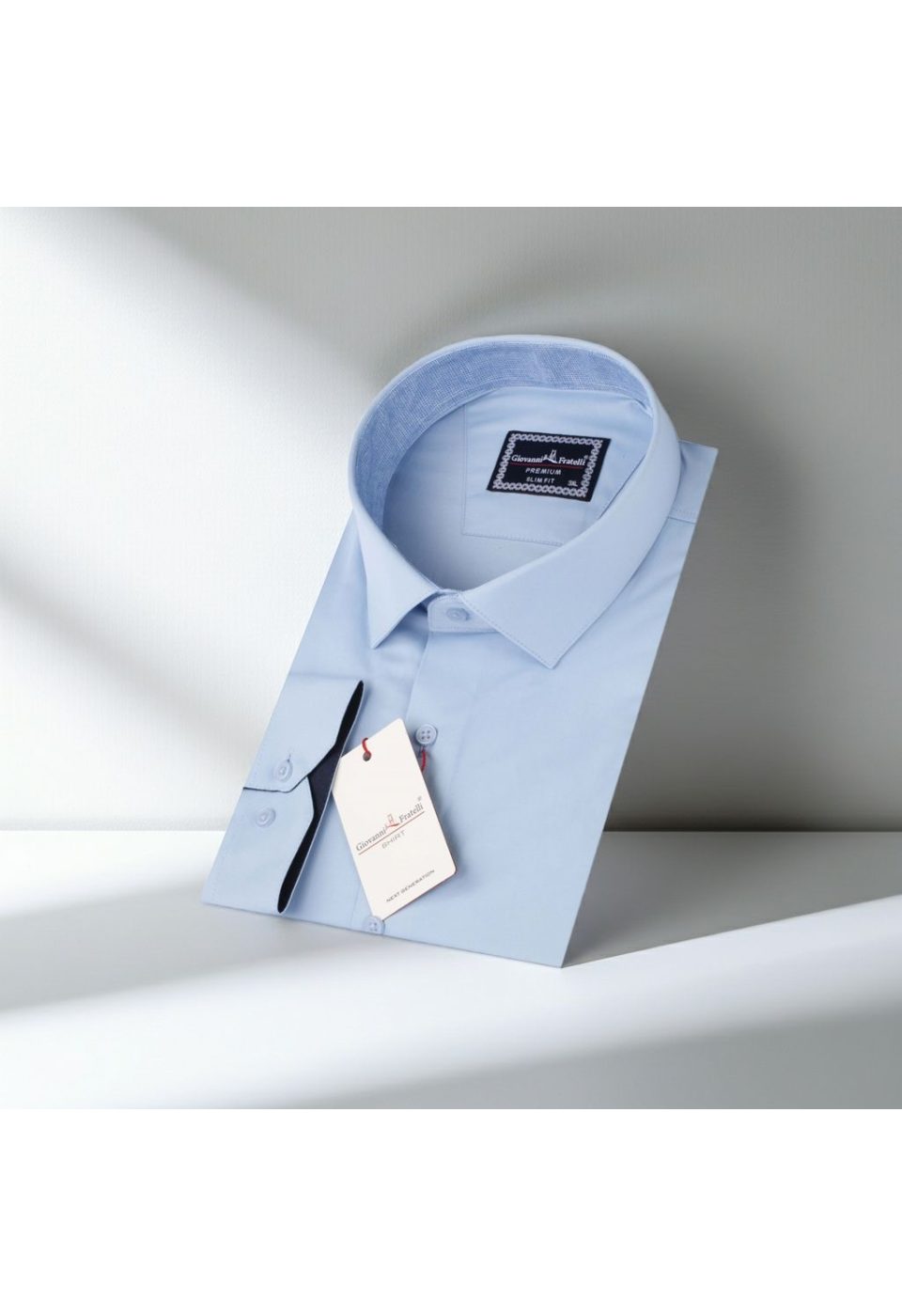 Büyük Beden Slim Fit Uzun Kol Düz Renk Saten Erkek Gömlek 4GMK316051005 - Giovanni Fratelli