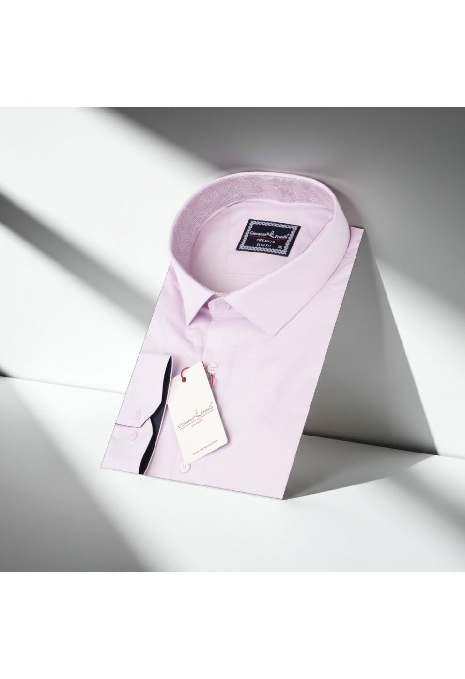 Büyük Beden Slim Fit Uzun Kol Düz Renk Saten Erkek Gömlek 4GMK316051006 - Giovanni Fratelli