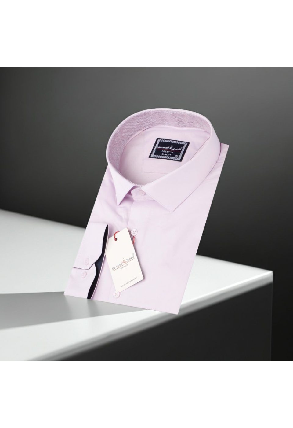 Büyük Beden Slim Fit Uzun Kol Düz Renk Saten Erkek Gömlek 4GMK316051006 - Giovanni Fratelli