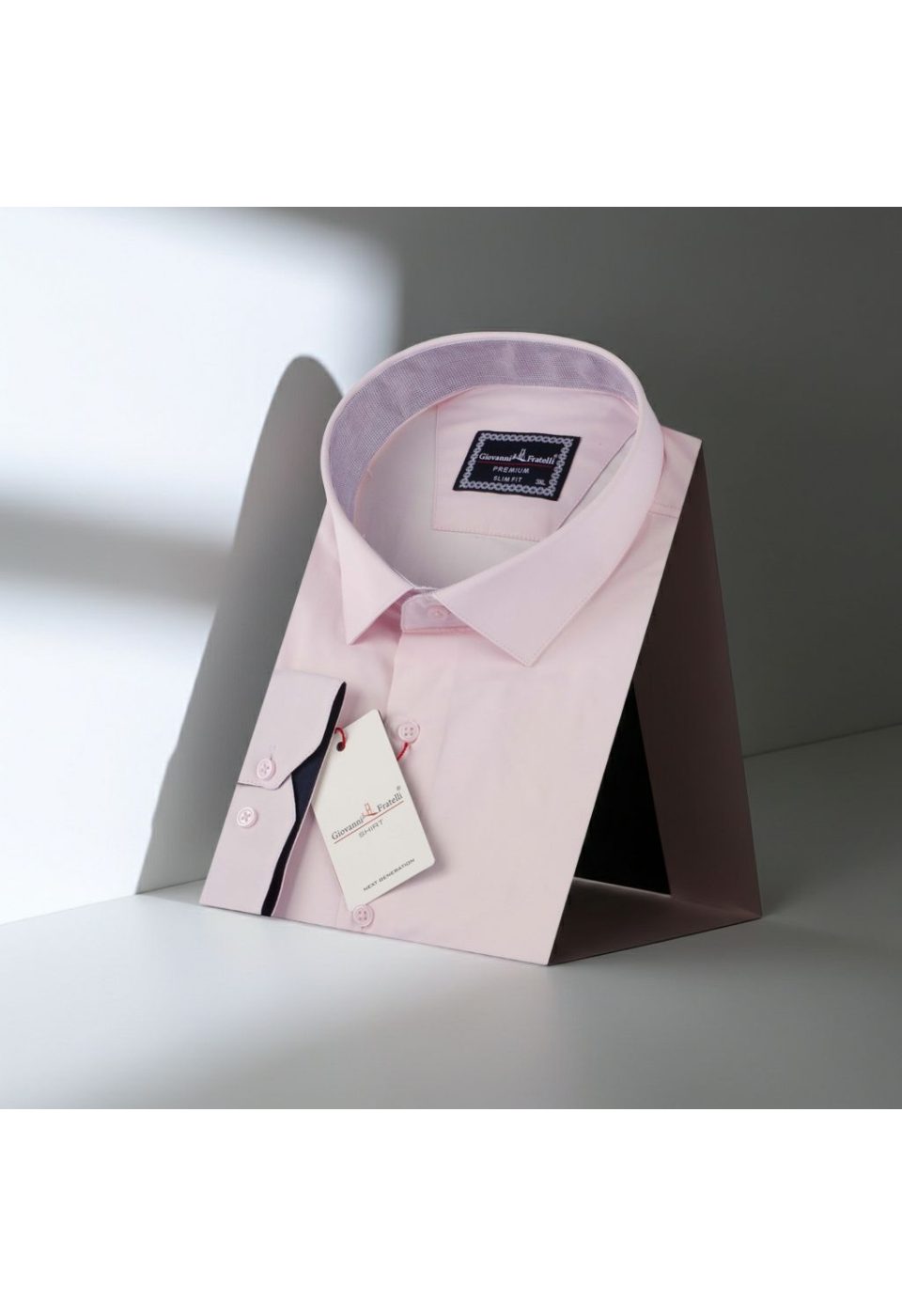 Büyük Beden Slim Fit Uzun Kol Düz Renk Saten Erkek Gömlek 4GMK316051007 - Giovanni Fratelli