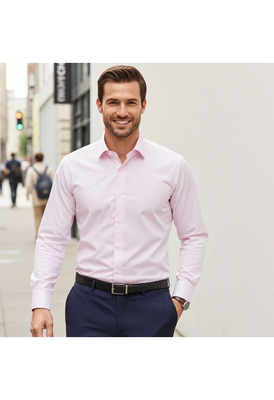 Büyük Beden Slim Fit Uzun Kol Düz Renk Saten Erkek Gömlek 4GMK316051007 - Giovanni Fratelli