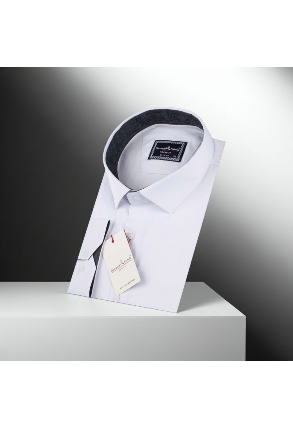Büyük Beden Slim Fit Uzun Kol Düz Renk Saten Erkek Gömlek 4GMK316051008 - Giovanni Fratelli