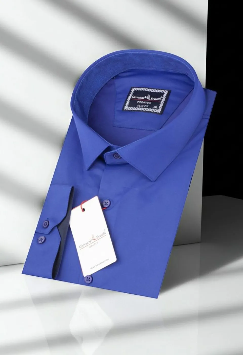 Büyük Beden Slim Fit Uzun Kol Düz Renk Saten Erkek Gömlek 4GMK316051010