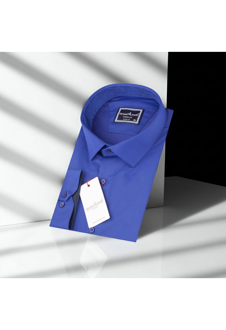 Büyük Beden Slim Fit Uzun Kol Düz Renk Saten Erkek Gömlek 4GMK316051010 - Giovanni Fratelli