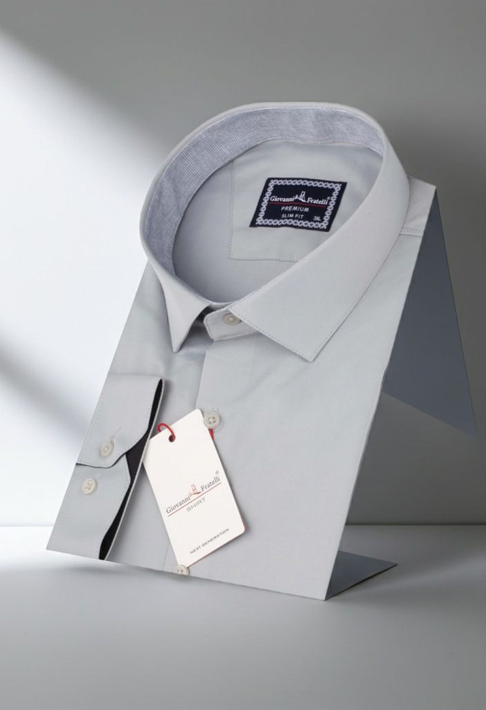 Büyük Beden Slim Fit Uzun Kol Düz Renk Saten Erkek Gömlek 4GMK316051011