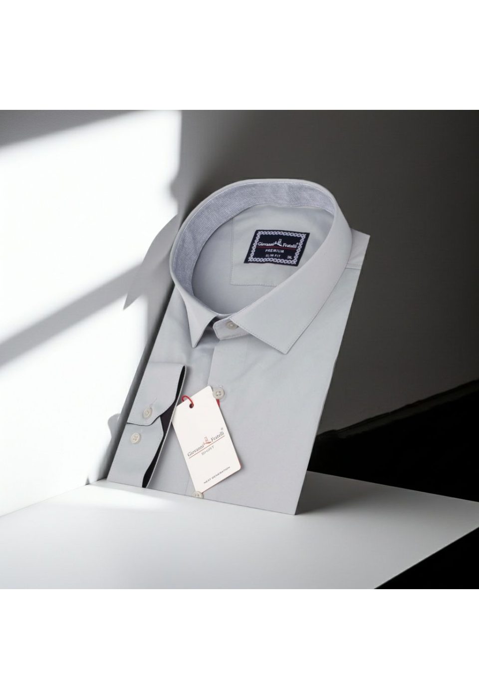 Büyük Beden Slim Fit Uzun Kol Düz Renk Saten Erkek Gömlek 4GMK316051011 - Giovanni Fratelli