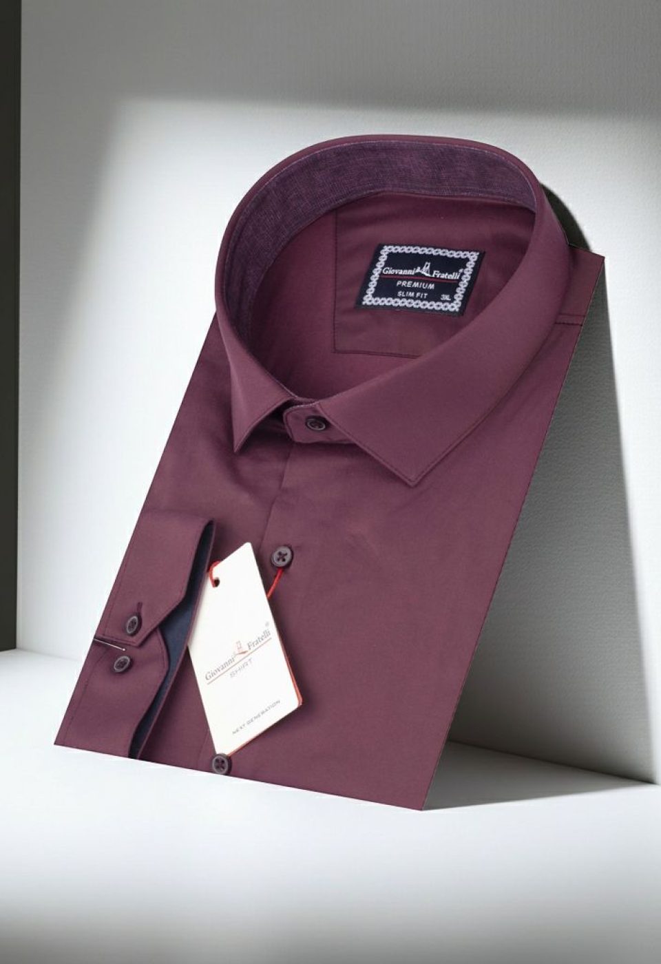 Büyük Beden Slim Fit Uzun Kol Düz Renk Saten Erkek Gömlek 4GMK316051012