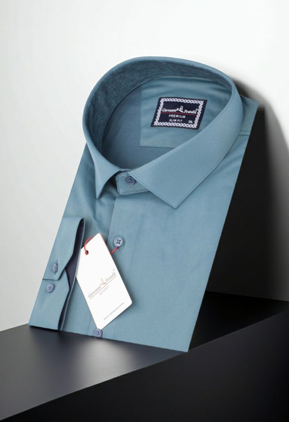 Büyük Beden Slim Fit Uzun Kol Düz Renk Saten Erkek Gömlek 4GMK316051013