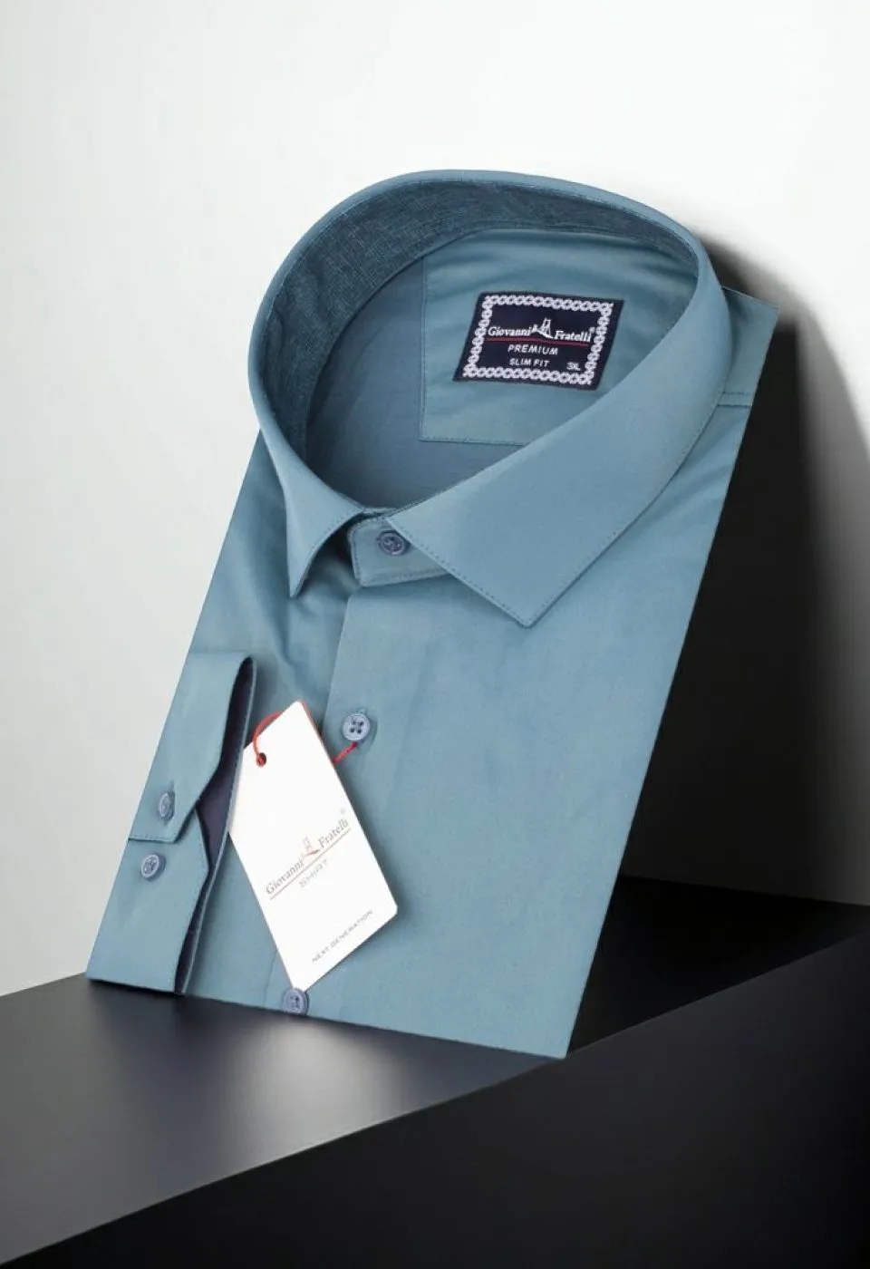 Büyük Beden Slim Fit Uzun Kol Düz Renk Saten Erkek Gömlek 4GMK316051013