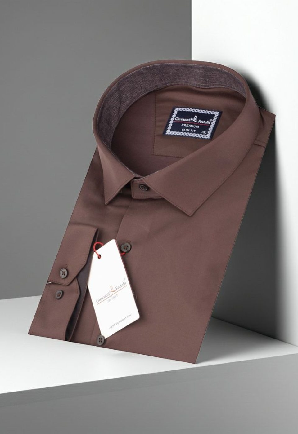 Büyük Beden Slim Fit Uzun Kol Düz Renk Saten Erkek Gömlek 4GMK316051014