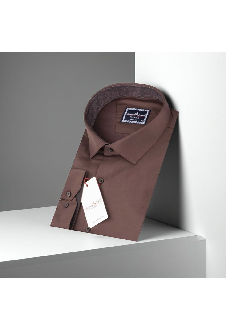 Büyük Beden Slim Fit Uzun Kol Düz Renk Saten Erkek Gömlek 4GMK316051014 - Giovanni Fratelli