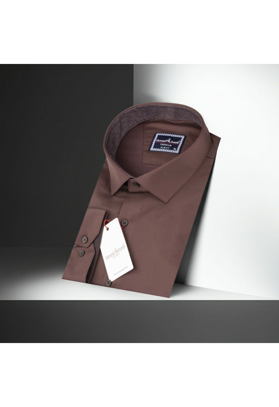 Büyük Beden Slim Fit Uzun Kol Düz Renk Saten Erkek Gömlek 4GMK316051014 - Giovanni Fratelli