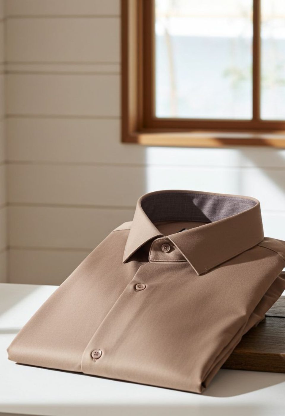 Büyük Beden Slim Fit Uzun Kol Düz Renk Saten Erkek Gömlek 4GMK316051015