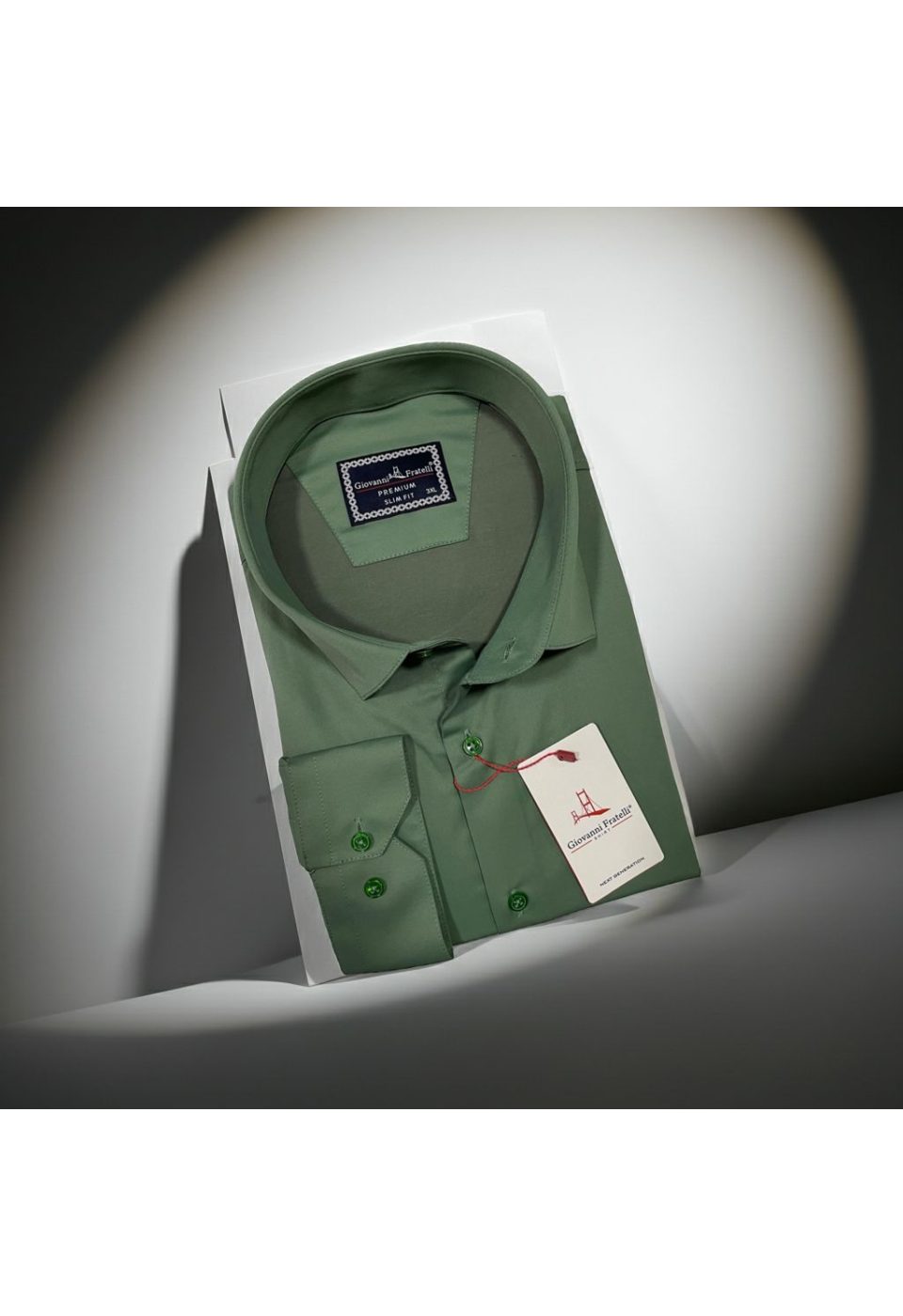 Büyük Beden Slim Fit Uzun Kol Düz Renk Saten Erkek Gömlek 4GMK316051017 - Giovanni Fratelli