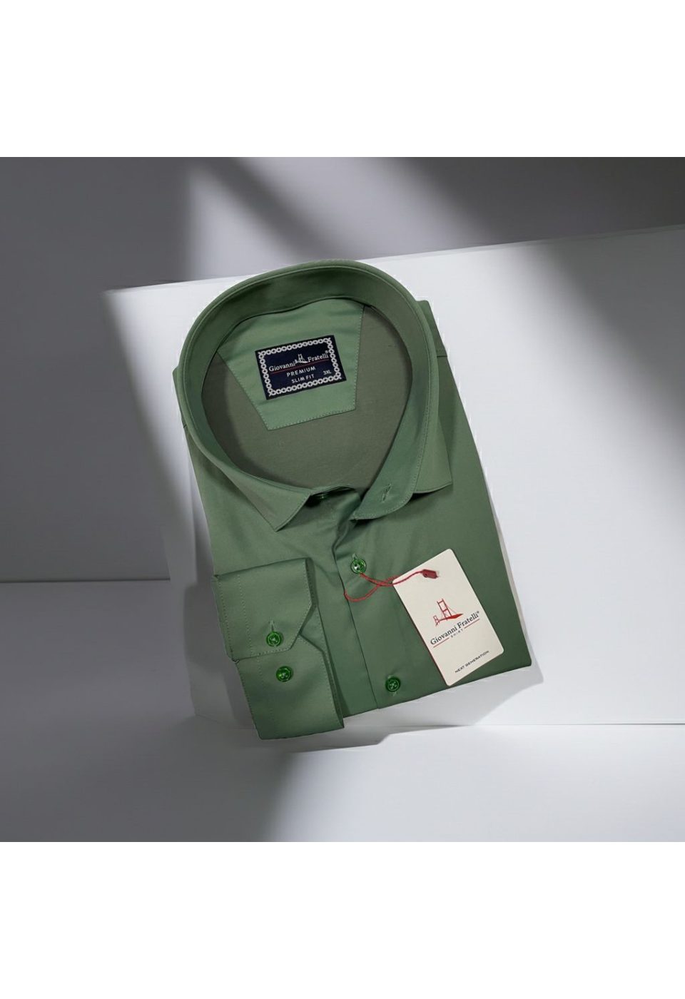 Büyük Beden Slim Fit Uzun Kol Düz Renk Saten Erkek Gömlek 4GMK316051017 - Giovanni Fratelli