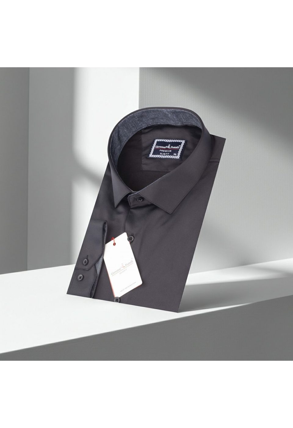 Büyük Beden Slim Fit Uzun Kol Düz Renk Saten Erkek Gömlek 4GMK316051018 - Giovanni Fratelli