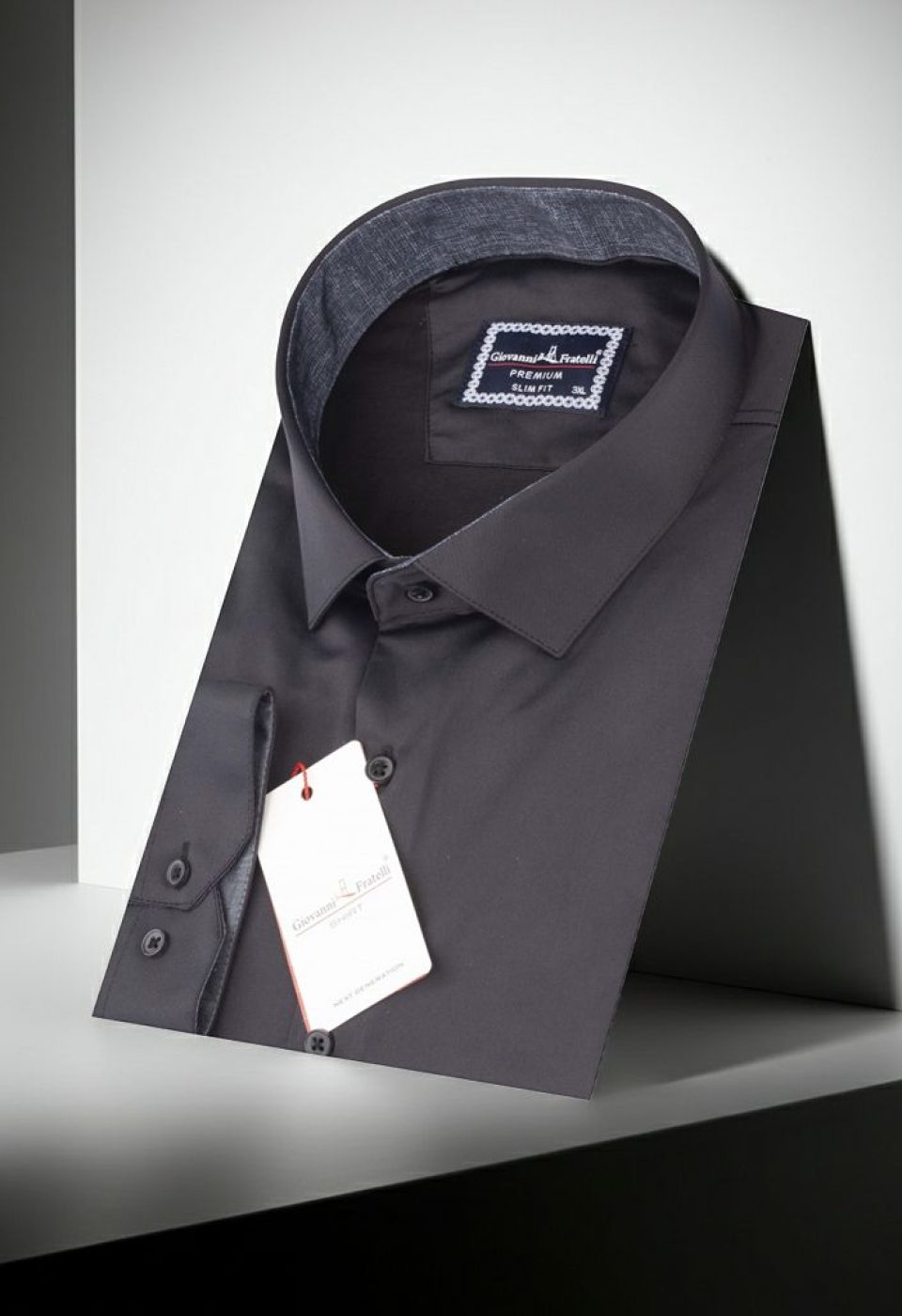 Büyük Beden Slim Fit Uzun Kol Düz Renk Saten Erkek Gömlek 4GMK316051018