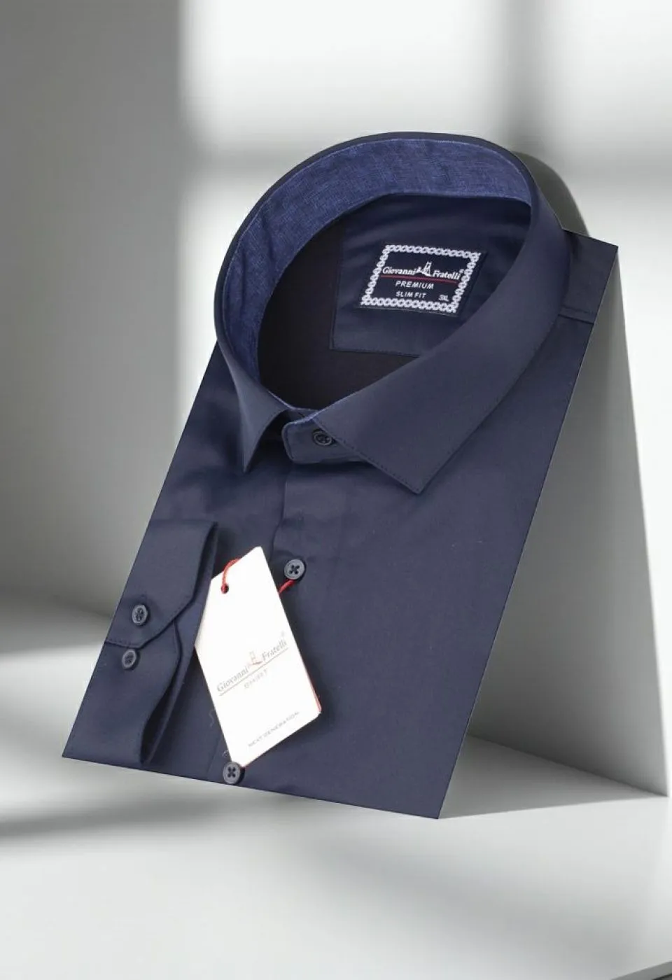 Büyük Beden Slim Fit Uzun Kol Düz Renk Saten Erkek Gömlek 4GMK316051020