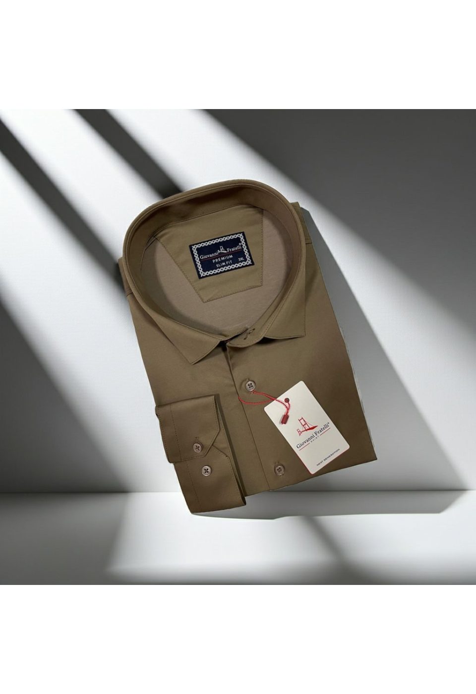 Büyük Beden Slim Fit Uzun Kol Düz Renk Saten Erkek Gömlek 4GMK316051022 - Giovanni Fratelli