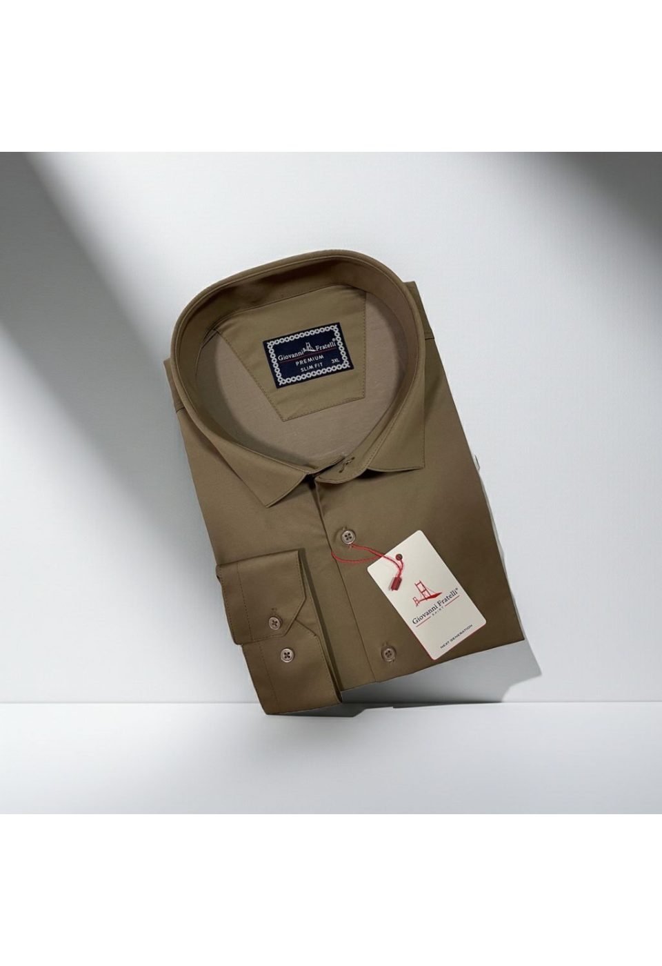 Büyük Beden Slim Fit Uzun Kol Düz Renk Saten Erkek Gömlek 4GMK316051022 - Giovanni Fratelli