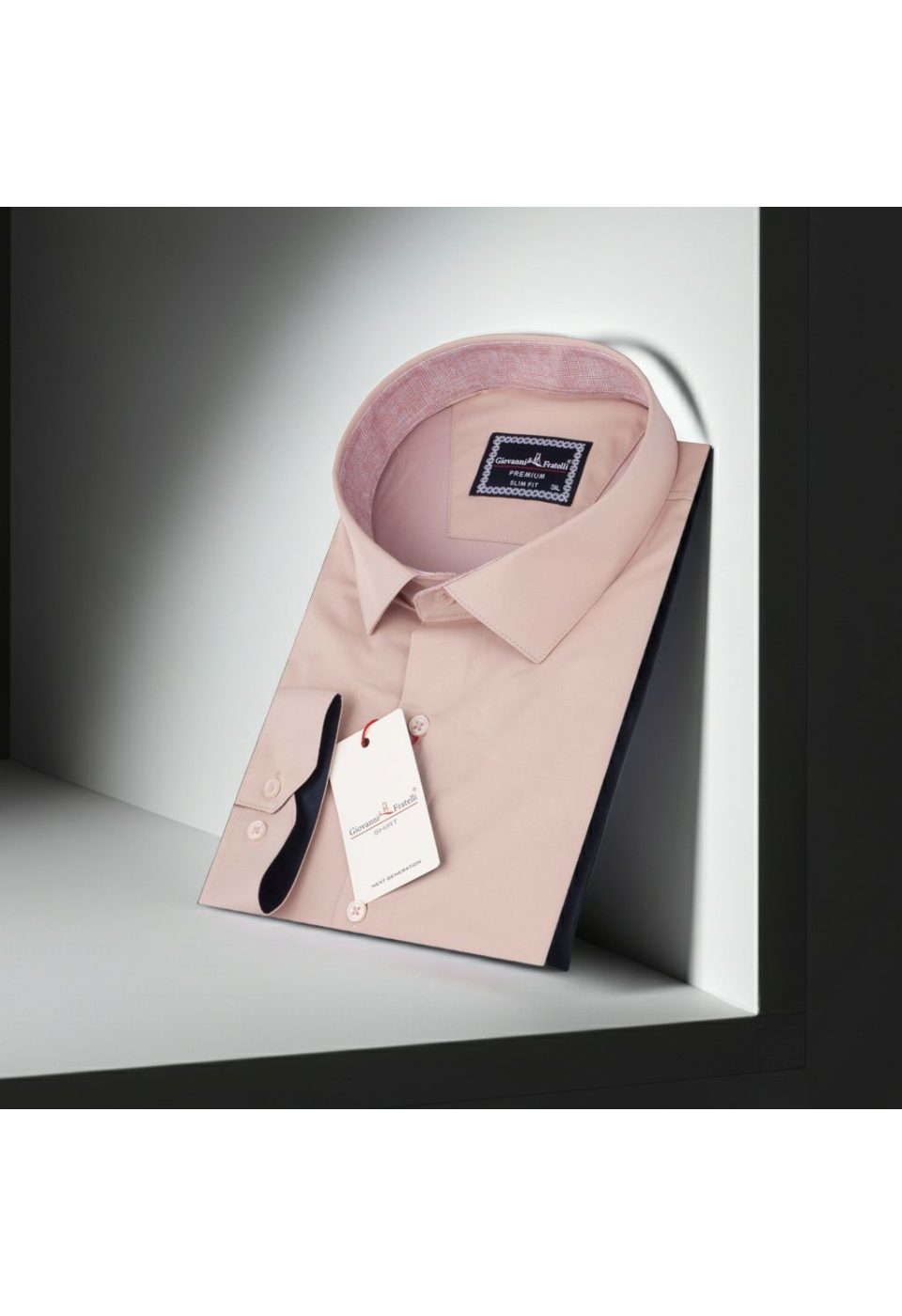 Büyük Beden Slim Fit Uzun Kol Düz Renk Saten Erkek Gömlek 4GMK316051023 - Giovanni Fratelli