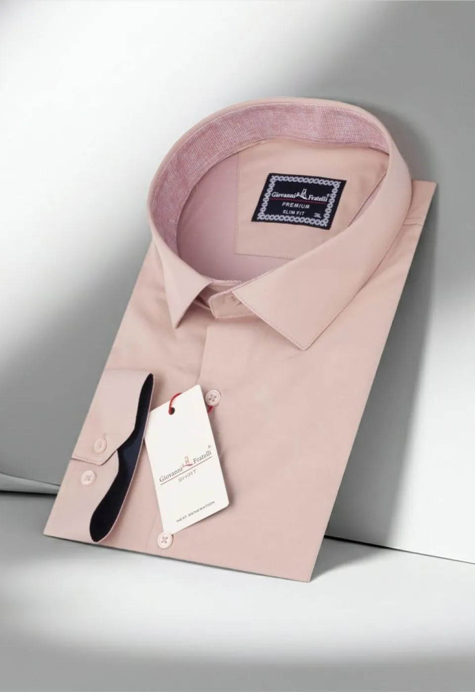 Büyük Beden Slim Fit Uzun Kol Düz Renk Saten Erkek Gömlek 4GMK316051023