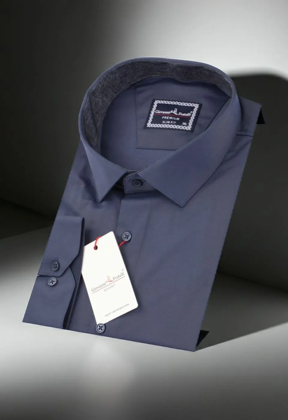 Büyük Beden Slim Fit Uzun Kol Düz Renk Saten Erkek Gömlek 4GMK316051024