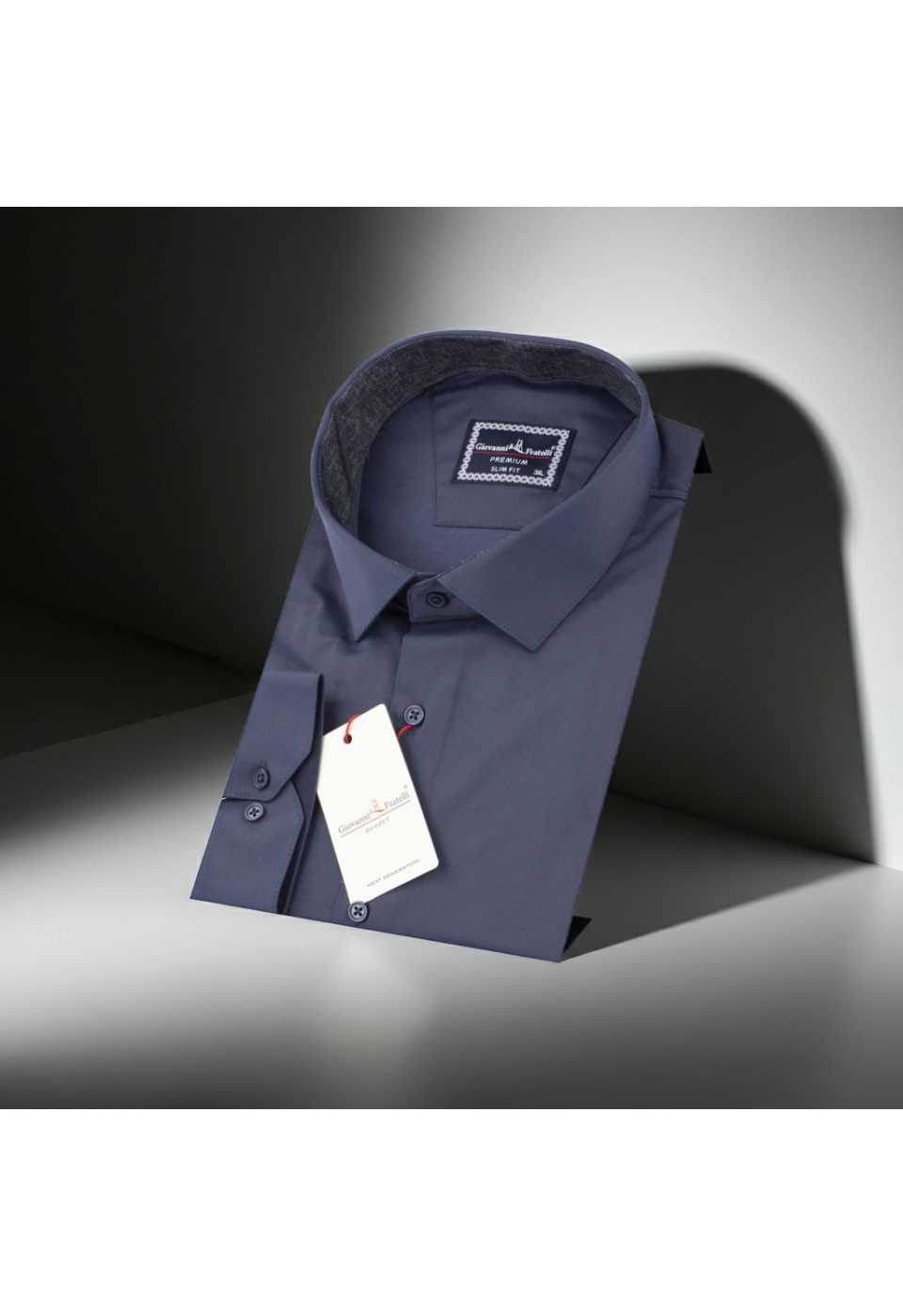 Büyük Beden Slim Fit Uzun Kol Düz Renk Saten Erkek Gömlek 4GMK316051024 - Giovanni Fratelli