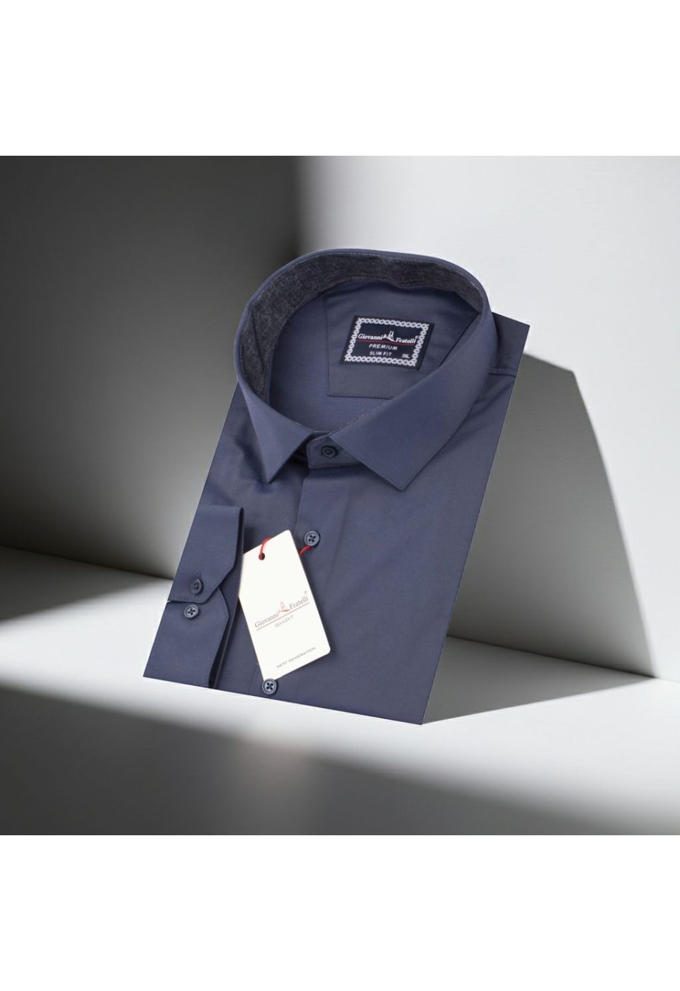 Büyük Beden Slim Fit Uzun Kol Düz Renk Saten Erkek Gömlek 4GMK316051024 - Giovanni Fratelli