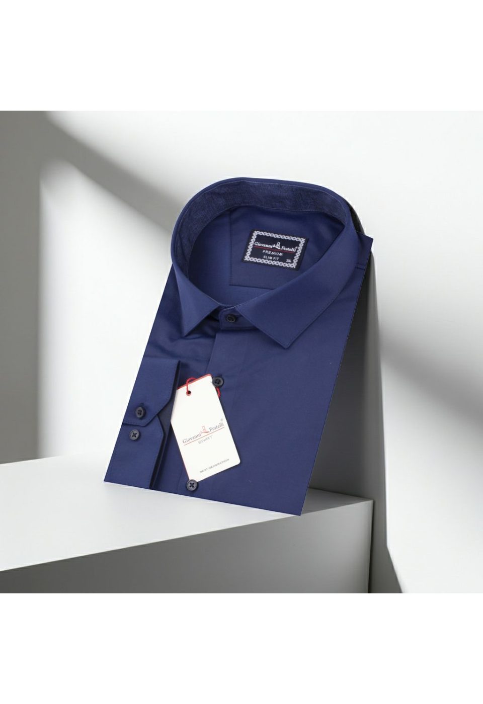 Büyük Beden Slim Fit Uzun Kol Düz Renk Saten Erkek Gömlek 4GMK316051025 - Giovanni Fratelli