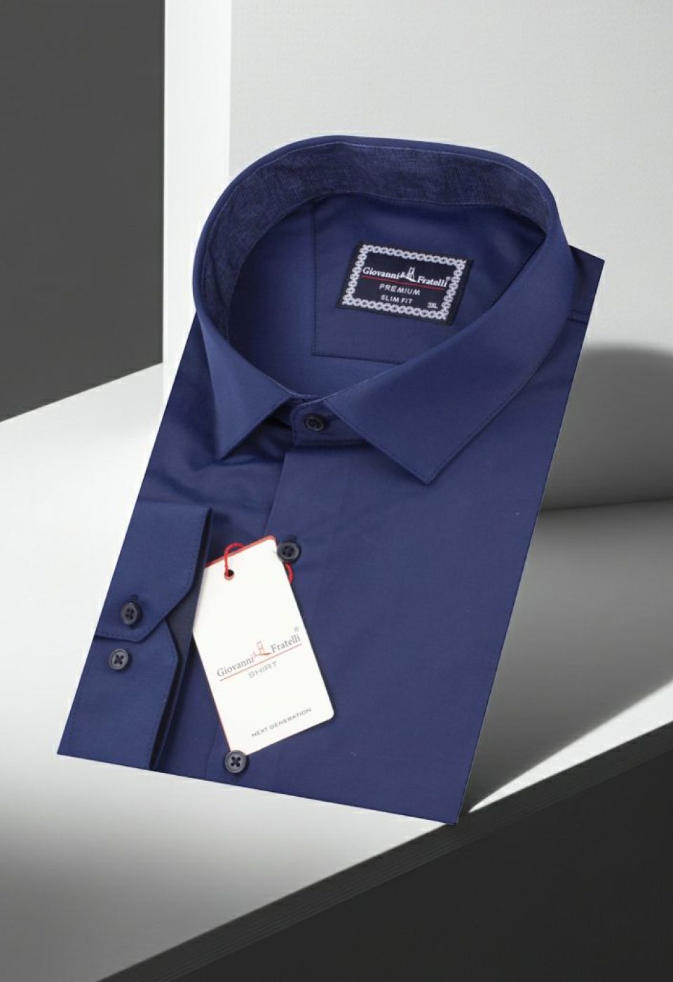 Büyük Beden Slim Fit Uzun Kol Düz Renk Saten Erkek Gömlek 4GMK316051025 - Giovanni Fratelli